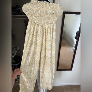 Yellow silky jumpsuit